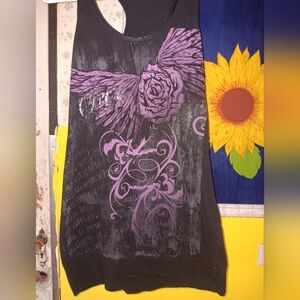 Skin Industries Gorgeous Black and Purple Graphic Tank Top. XL